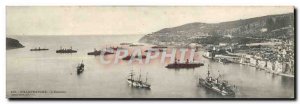 Postcard Old Large Format Villefranche L & # 39Escadre Military ships Boat 28...