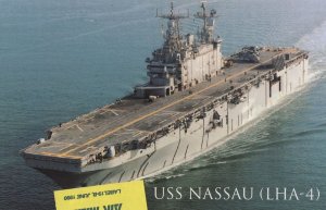 USS Nassau American Marine Boat Ship Postcard