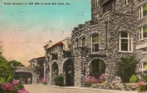 Vintage South Entrance, The INN, Buck Hill Falls, PA Hand Tinted Postcard F70