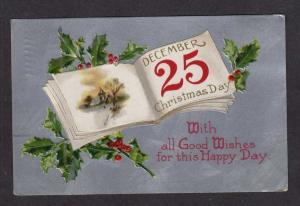 Christmas Day Greetings December 25 Postcard Red Cross Christmas Seal 1909