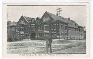 Stout Gymnasium Natatorium Menomonie Wisconsin 1910c postcard