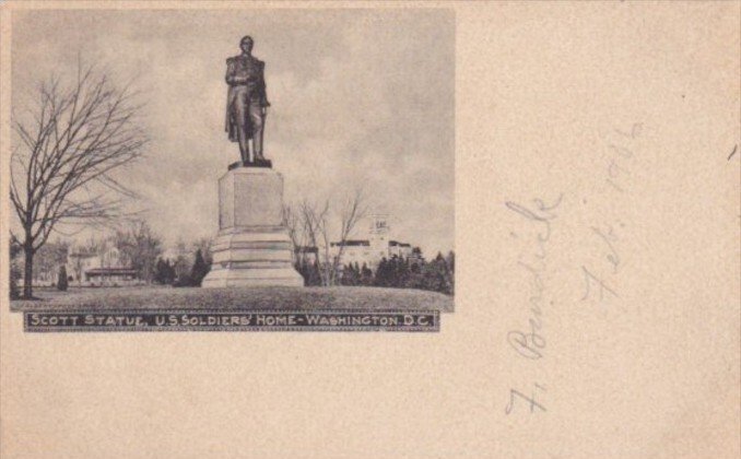 Washington D C Scott Statue U S Soldiers' Home Albertype