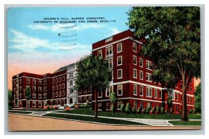 Vintage 1939 Postcard Couzen's Hall University of Michigan Ann Arbor Michigan