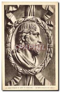 Old Postcard Moutier of Ahun The medallion of Christ