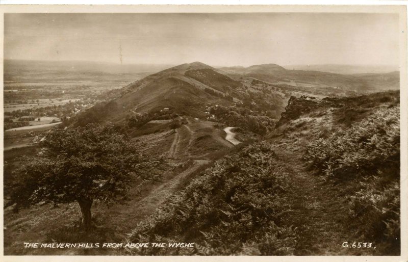 UK - England, Malvern Hills above the Wyche.    RPPC