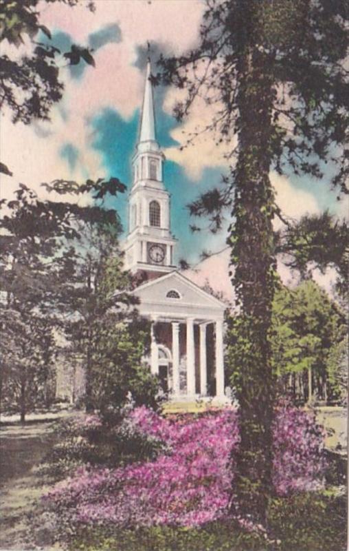 North Carolina Pinehurst The Village Chapel 1940 Handcolored Albertype