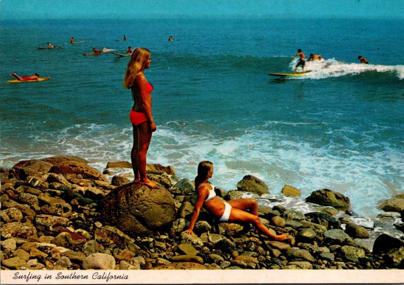 California Surfing At Malibu Sexy Girls In Bikinis Watching Surfers