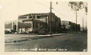 California Long Beach Whittier School #8 RPPC Photo Postcard 22-5690