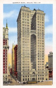 Magnolia Building Dallas Texas linen postcard