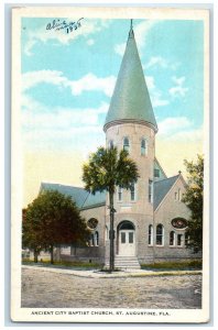 c1920's Ancient City Baptist Church Tower Dirt Road St. Augustine FL Postcard