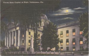 Tallahassee FLA Florida State Capitol at Night 1948