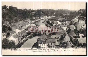 Postcard Old Dinan General view on the Rance taken Viaduct