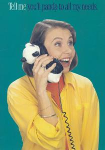 Panda To My Needs Telephone 1980s Cabeltel Advertising Postcard