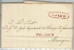 60695 - ITALIA  REGNO - STORIA POSTALE  -  BUSTA PREFILATELICA da LECCE   1830