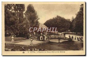 Old Postcard Vittel L & # 39Escalier Du Grand Hotel And Galleries