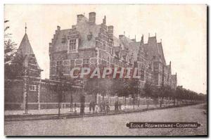 Postcard Old School Regimental Army Kortrijk