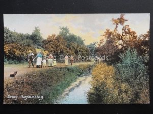 English Country Life FAMILIES GOING TO HAYMAKING - Old Postcard by Millar & Lang