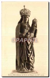 Old Postcard Miraculous Statue of N D Folgoet