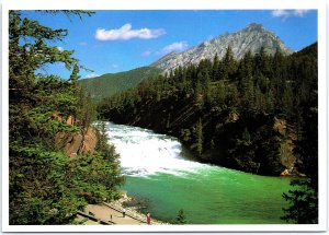 VINTAGE POSTCARD CONTINENTAL SIZE BOW FALLS BANFF NATIONAL PARK ALBERTA CANADA