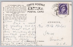Postcard Percé Quebec Rock Cliffs Ocean 1950s View