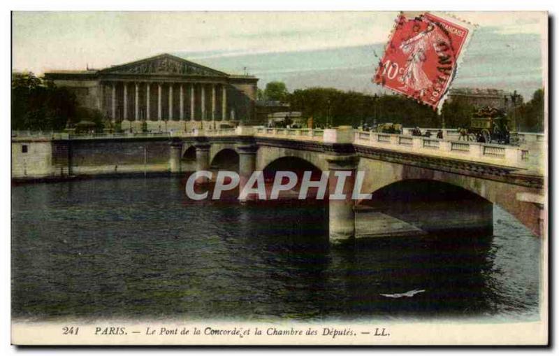 Old Postcard Paris Pont de la Concorde and the chamber of deputies