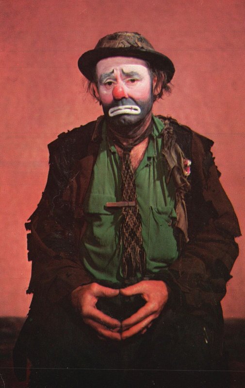 Vintage Postcard Portrait of Emmett Kelly As Weary Willie World Famous Clown