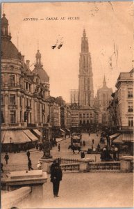 Belgium Anvers Canal Au Sucre Antwerp Vintage Postcard 04.35