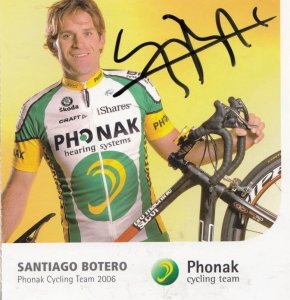 Santiago Botero Columbia Cycling Champion Phonak Team Hand Signed Photo