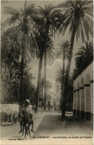 CPA AK LAGHOUAT - Les Arcades Le Jardin el l'Eglise. ALGERIA (794651)