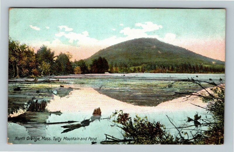 Orange MA-Massachusetts, Tully Mountain & Reflecting Pond Vintage c1910 Postcard