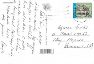 Belgium Antwerp multi views postcard butterfly stamp franking