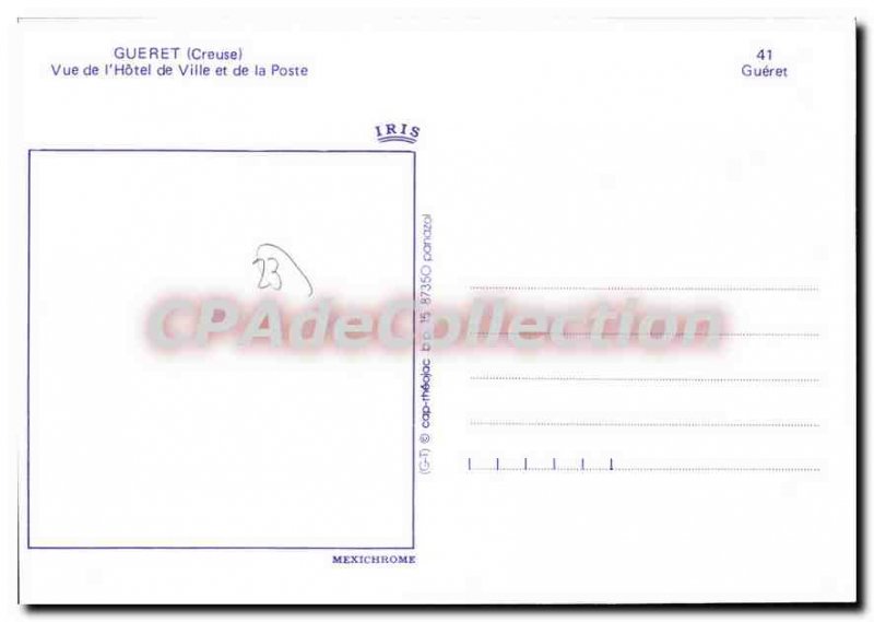 Post Modern Postcard Gueret City Htel