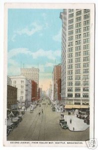 Second Avenue Seattle Washington 1927 postcard