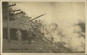 CV Train Wreck Vermont May 14 1911 Real Photo Postcard #2 G19