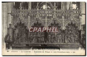 Old Postcard Amiens Cathedral traduction The Relics Of Saint Firmin Saint Salve