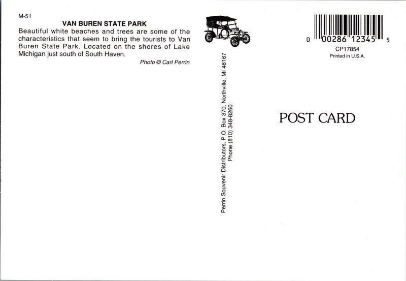 Continental Postcard Van Buren State Park, Michigan CF3