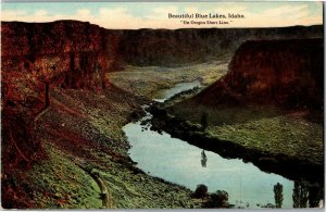 View of Beautiful Blue Lakes ID on Oregon Short Line Vintage Postcard C50