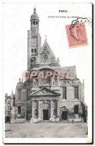 Old Postcard Paris Saint Etienne Du Mont