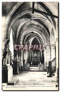 Old Postcard Paris The Church of Saint Julien and Poor nave chapel of St. Joseph