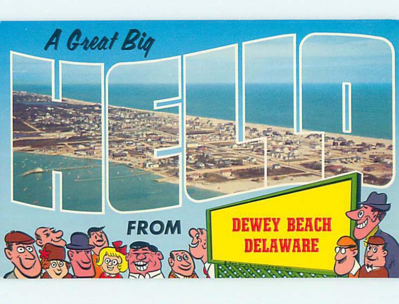 Pre-1980 BIG LETTERS AND BEACH BEACH SCENE Dewey Beach Delaware DE M6517@