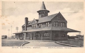 J44/ Oskaloosa Iowa Postcard c1910 Railroad Iowa Central Depot Station 131