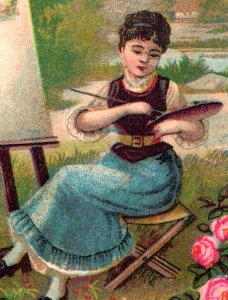 1880s Anchor Coffee Boos & Holbrook Toledo, OH Lady Painting F112