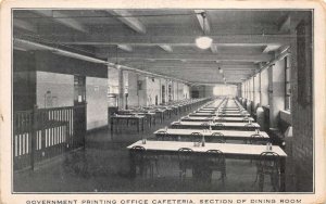 Washington DC Government Printing Office Cafeteria Dining Room Postcard AA59950