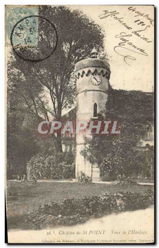 Postcard Old Chateau St Point Tower & # 39horloge