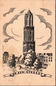 Netherlands Utrecht De Dom Vintage Postcard 09.65