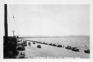 Postcard RPPC 1954 Canada Ontario Wasaga Beach Grand Avenue autos 23-11920