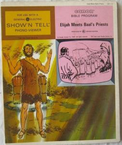 Vintage Elijah Meets Baals Priests Canon Bible Program For GE Show N Tell 1966