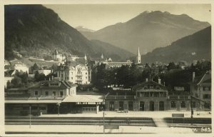 switzerland, CHUR, Railway Station (1920s) RPPC Postcard