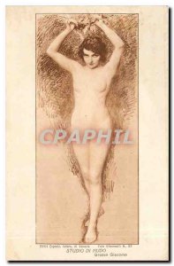 Old Postcard Nude erotic Studio di Giacomo Grosso Nuro