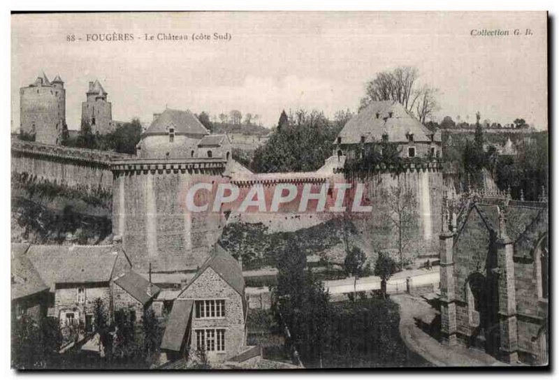 Old Postcard Fougeres Chateau